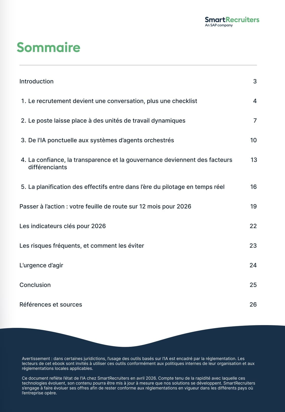 Table des matières du document: Sommaire with sections like Introduction and chapitres, page numbers visibles (3–26).